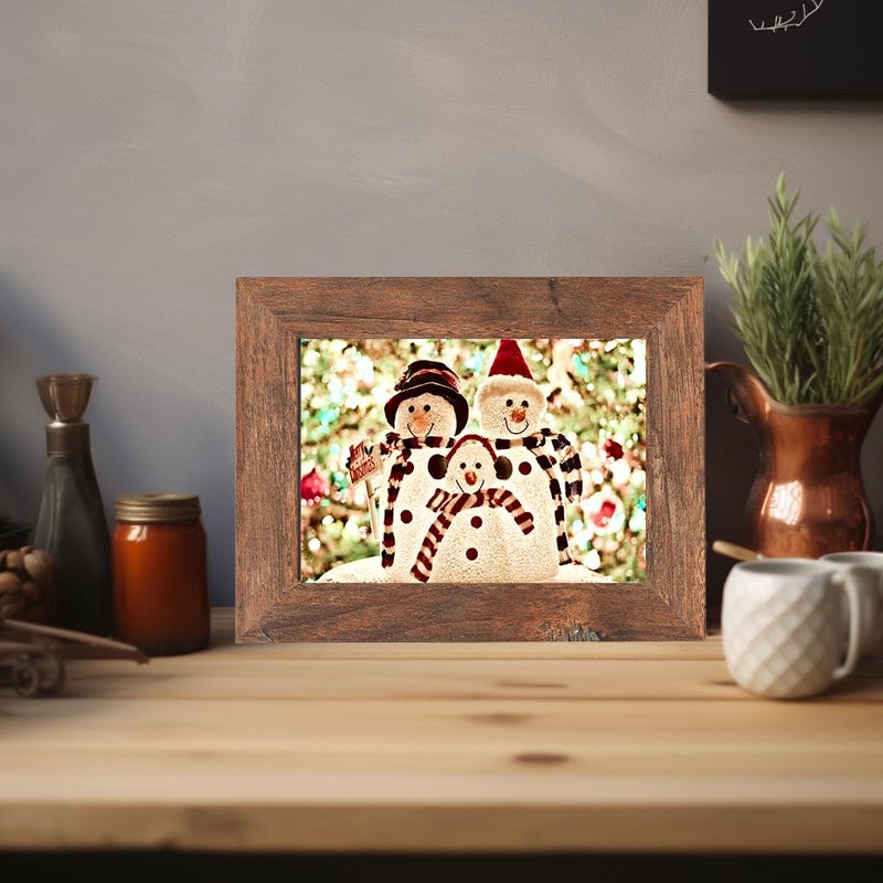 kennethan Rustic Brown 5x7 inch Picture Frame 1 pcs Wooden frame for table or wall,for home decoration,holiday gift - Image 2