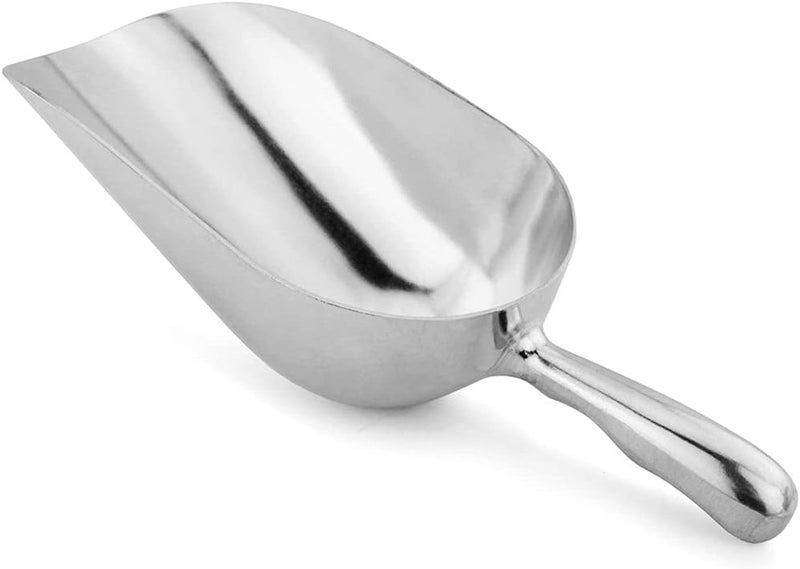 ELECDON Ice Cream Scoops, Thickened Multifunctional Shovel Aluminum Alloy Ice Shovel Ice Cube Shovel Flour Rice Feed Shovel Food Tea Shovel For Kitchen, Garden, Silver 38 Ounce - Image 1