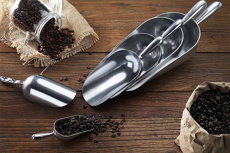 ELECDON Ice Cream Scoops, Thickened Multifunctional Shovel Aluminum Alloy Ice Shovel Ice Cube Shovel Flour Rice Feed Shovel Food Tea Shovel For Kitchen, Garden, Silver 38 Ounce - Image 4