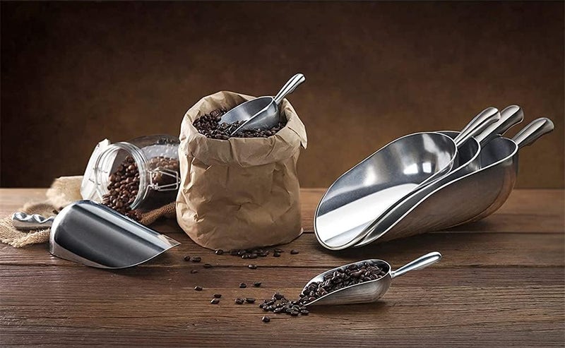 ELECDON Ice Cream Scoops, Thickened Multifunctional Shovel Aluminum Alloy Ice Shovel Ice Cube Shovel Flour Rice Feed Shovel Food Tea Shovel For Kitchen, Garden, Silver 38 Ounce - Image 3