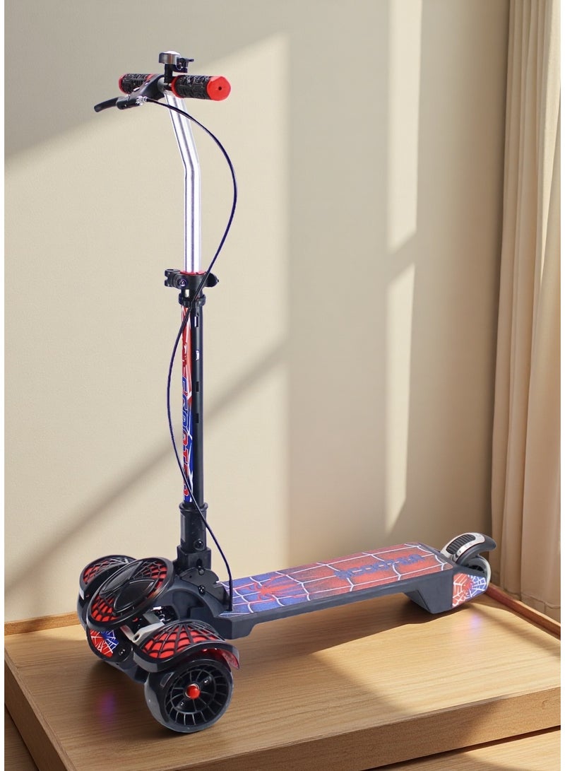 EASY FUTURE Kids Kick Scooter: Foldable Design, Height-Adjustable Handle, LED Wheels, Rear Brake, Handle Brake & Music for Ages 3-8 - Image 1