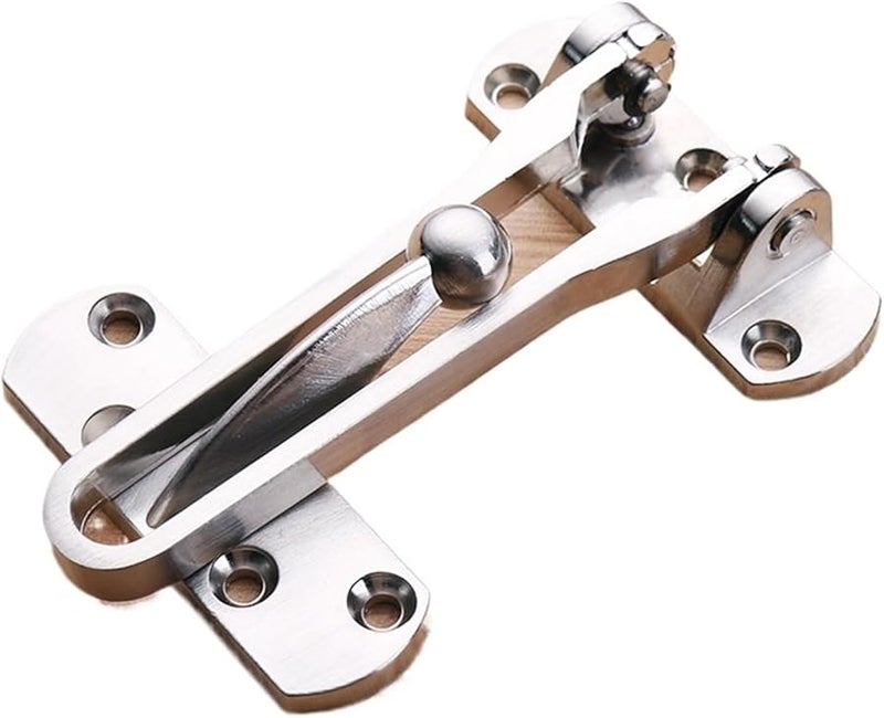 Silver Door Security Bar Lock Anti Theft Latch For Home Hotel Room Door Bolt - Image 1