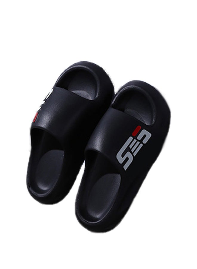 Ses Black summer outdoor wear-resistant home bathroom non-slip bathing soft bottom men's slippers (40-41EUR) - Image 2