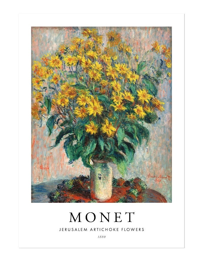 Generic - Claude Monet - Jerusalem Artichoke Flowers (Excellent high resolution giclee poster print of classical painting) Also available framed - Image 1