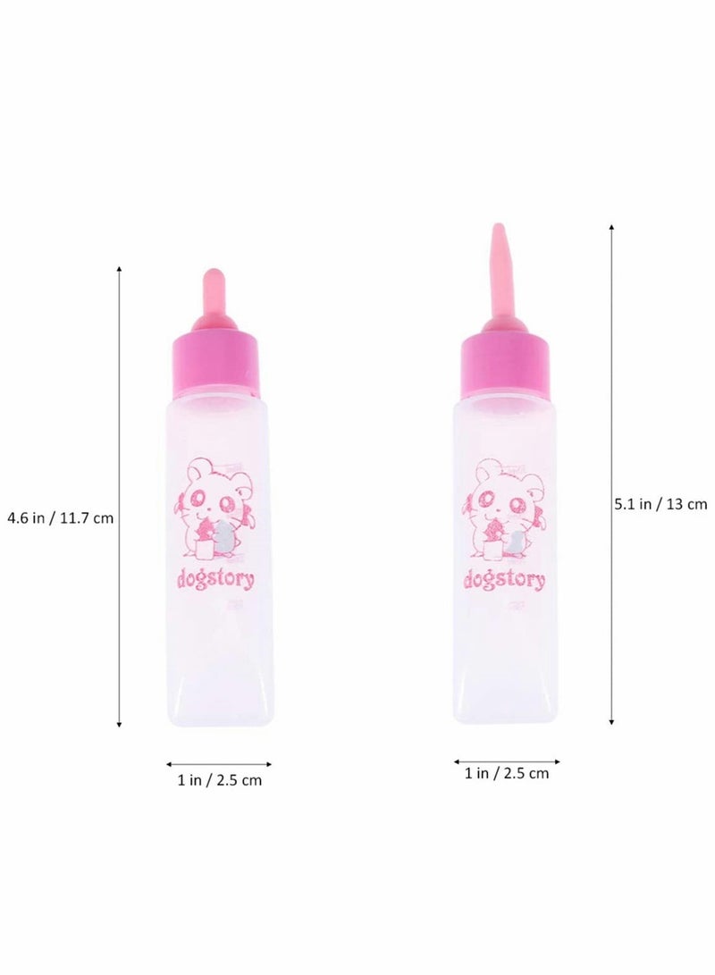 Excefore Newborn Pet Feeder 4 Pcs Pet Milk Feeding Bottle Nurser Bottle Nursing Feeding Bottle Water Milk Feeder for Puppy Squirrel Kittens Hamster Small Animals - Image 2