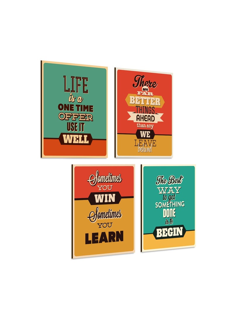 Paper Plane Design PAPER PLANE DESIGN Poster Frames Quotes Size- 8.25 x 11.75 inch, Set of 4, Motivational (C)  - Image 1