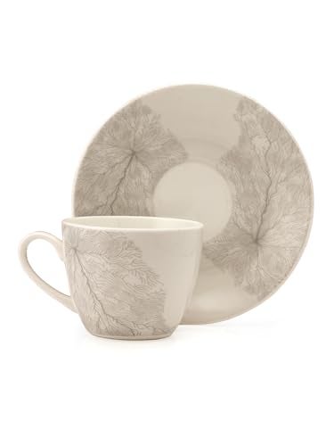 JCPL Fine Ceramic Printed Cup & Saucer Set of 12 (6 Cups + 6 Saucers) - 180 ml Each (Vanilla V413) - Image 4