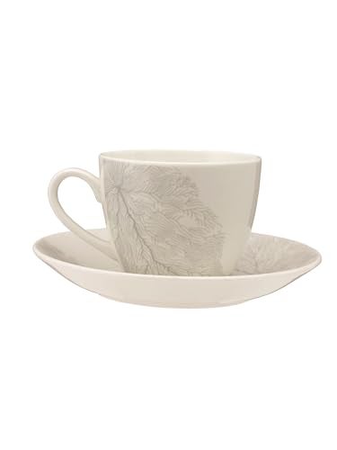 JCPL Fine Ceramic Printed Cup & Saucer Set of 12 (6 Cups + 6 Saucers) - 180 ml Each (Vanilla V413) - Image 2