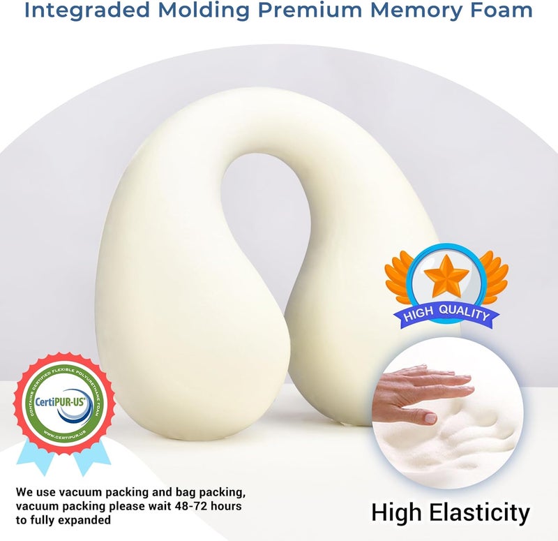 COOLBEBE Kids Travel Neck Pillow, Softly Double Support Travel Pillow for Car & Airplane, Traveling Gifts for Toddler & Children (Black) - Image 4