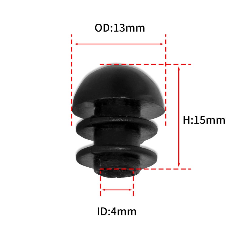 Flyshop 16-Pack Plastic End Caps Round Tube Inserts Black Furniture Glides Table Chair Leg Caps (Fit Round Tube With 1/2"", 13 Mm Outside Diameter) - Image 2