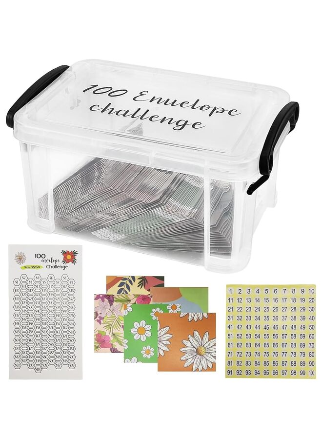 100 Envelope Challenge Box, Cash Stuffing Envelopes, Budgeting Planner, Saving Money, Easy and Fun Way for 100 Day Envelope Challenge Kit - Image 1