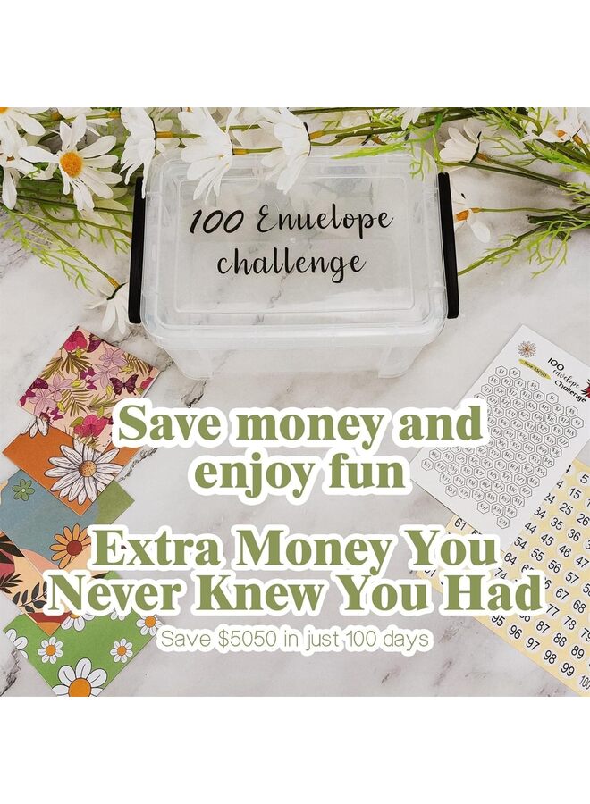 100 Envelope Challenge Box, Cash Stuffing Envelopes, Budgeting Planner, Saving Money, Easy and Fun Way for 100 Day Envelope Challenge Kit - Image 5