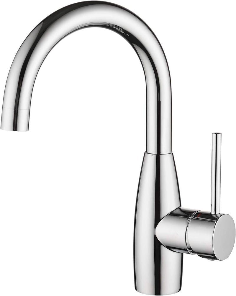 Crea Bar Sink Faucet Bathroom Faucets Single Hole Handle Chrome with Deck Plate Prep Wet Utility Small Mini Faucet for Marine Vessel Outdoor Farmhouse Vanity Lavatory - Image 1