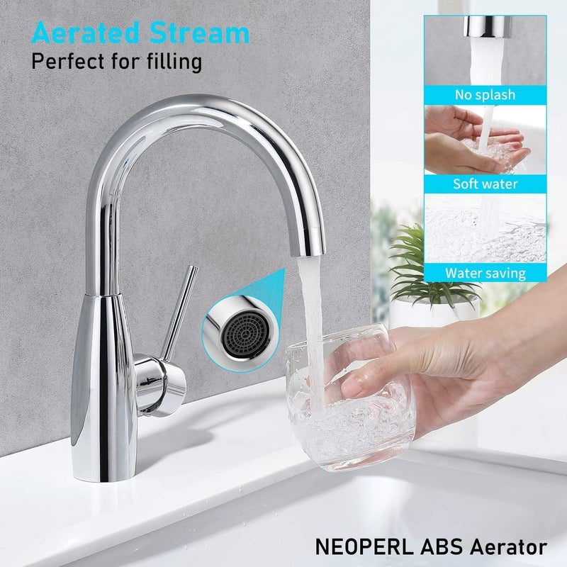 Crea Bar Sink Faucet Bathroom Faucets Single Hole Handle Chrome with Deck Plate Prep Wet Utility Small Mini Faucet for Marine Vessel Outdoor Farmhouse Vanity Lavatory - Image 3