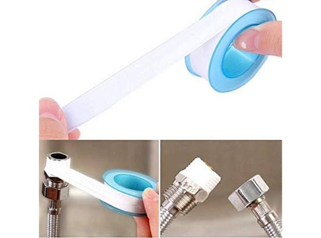 D-Fix ® شريط ختم الخيوط تيفلون مانع تسرب الأنابيب الصناعية لختم الخيوط للسباكين لتسرب المياه والهواء رأس الأنبوب 12 مم × 10 متر (أبيض، 10 قطع) - Image 5