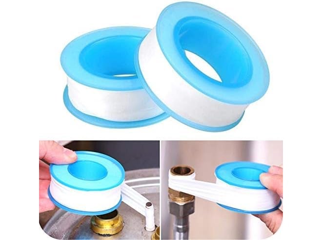 D-Fix ® شريط ختم الخيوط تيفلون مانع تسرب الأنابيب الصناعية لختم الخيوط للسباكين لتسرب المياه والهواء رأس الأنبوب 12 مم × 10 متر (أبيض، 10 قطع) - Image 3