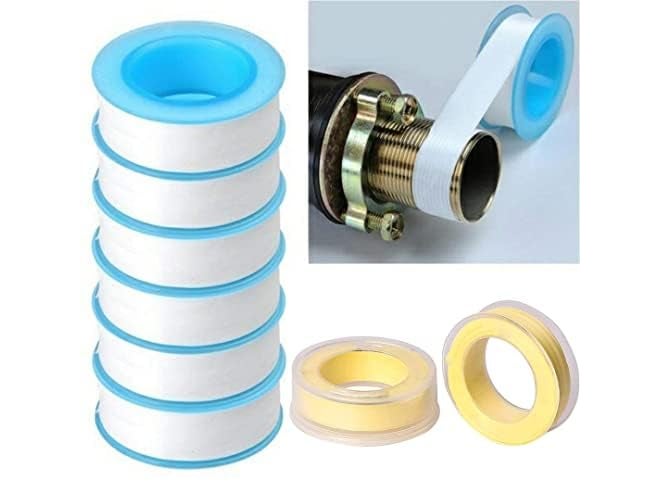 D-Fix ® شريط ختم الخيوط تيفلون مانع تسرب الأنابيب الصناعية لختم الخيوط للسباكين لتسرب المياه والهواء رأس الأنبوب 12 مم × 10 متر (أبيض، 10 قطع) - Image 4