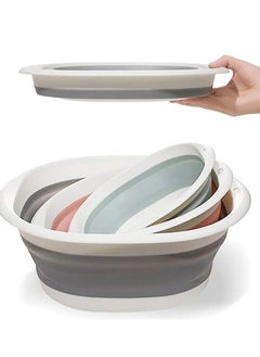 Collapsible Wash Basin, Portable and Space Saving, Multi-Function Use, Plastic+TPR, Large and High Capacity (Pack of 3)