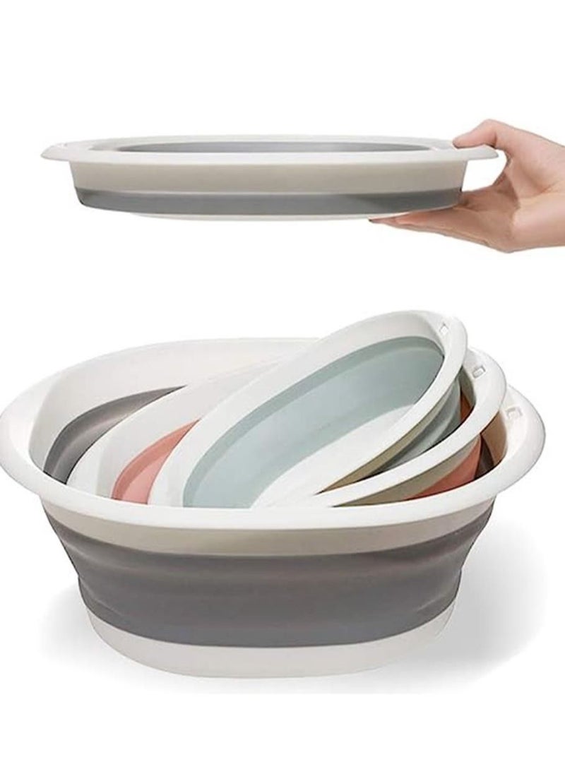 Generic - Collapsible Wash Basin, Portable and Space Saving, Multi-Function Use, Plastic+TPR, Large and High Capacity (Pack of 3) - Image 1