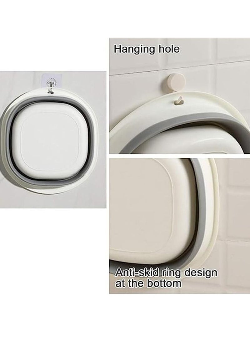 Generic - Collapsible Wash Basin, Portable and Space Saving, Multi-Function Use, Plastic+TPR, Large and High Capacity (Pack of 3) - Image 1