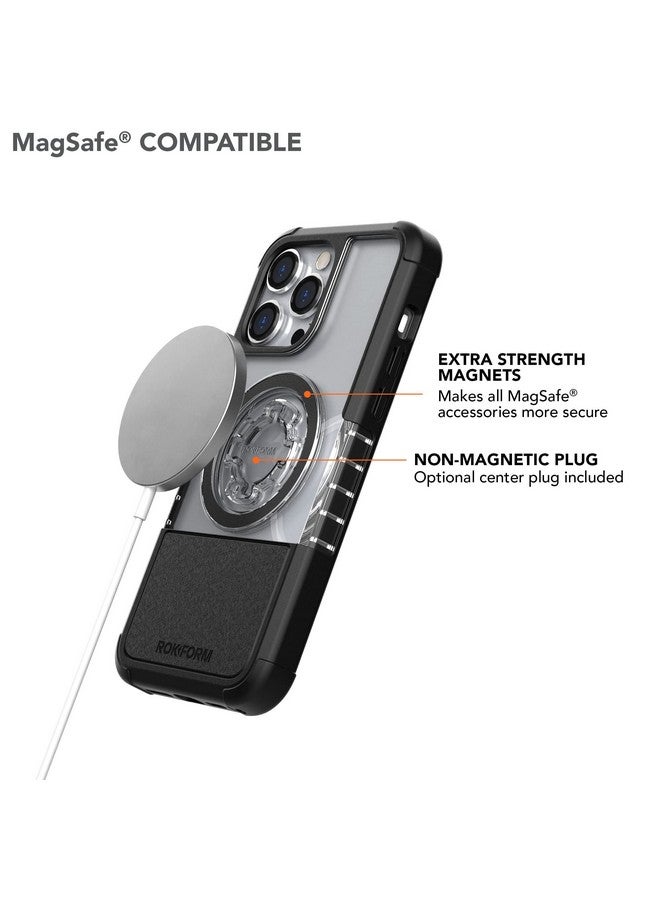 روكفورم روك فورم - جراب iPhone 14 Pro Max، سلسلة كريستال، متوافق مع مغناطيس مزدوج + MagSafe، جراب شفاف من Apple، غطاء iPhone مع قفل RokLock Twist، درع مغناطيسي رفيع تم اختباره للسقوط (شفاف)  - Image 4
