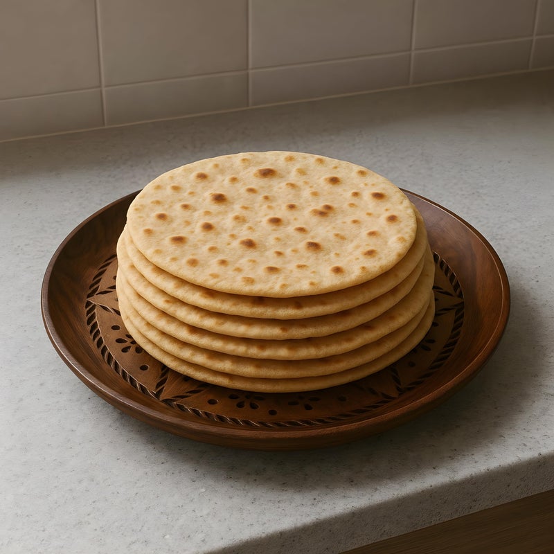 MarvelStore Handcrafted Sheesham Wood Roti/Chapati/Bhakri Plate with Intricate Perforated Floral Design | Durable Kitchen Tool for Roti,Puri | Smooth Finish,Traditional Aesthetic(Serving Plate Large) - Image 4