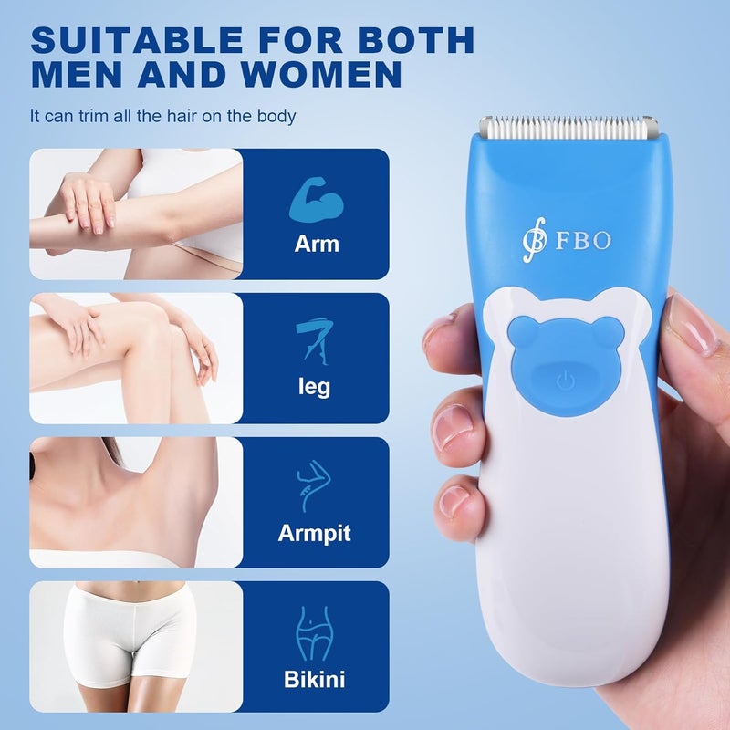 FBO bikini trimmer kit,body hair and beard trimmer,baby hair clipper,kids hair clipper,Multi-function trimmer,wet and dry,Super Quiet,cordless,rechargeable,ceramic blades,sharp,durable,smooth,painless - Image 3