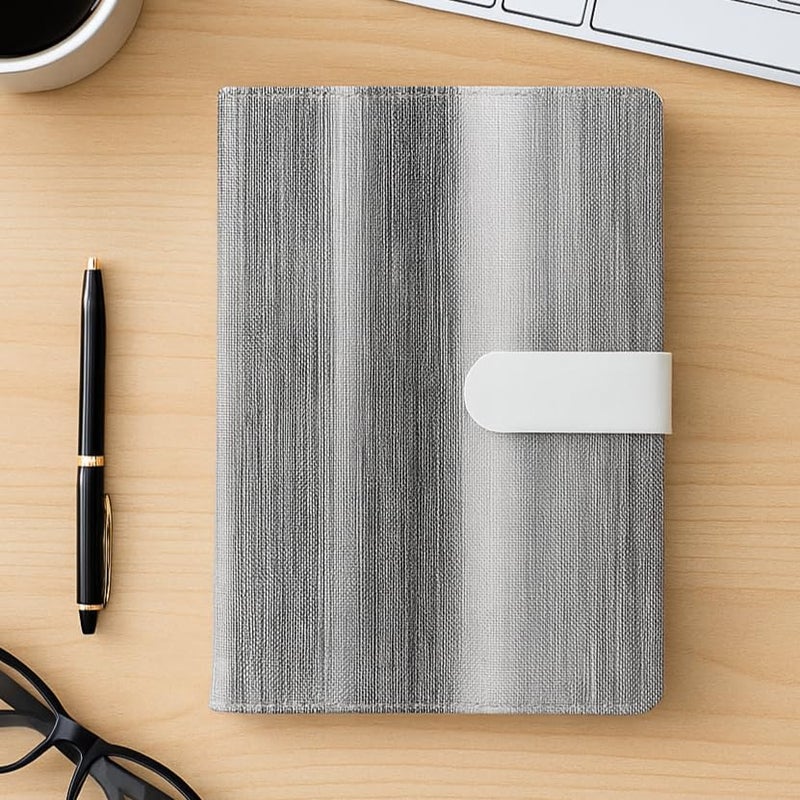Schmick A5 Journal Notebook Diary for Men Women | Office Journal Diary Notebook with Magnetic Flip Lock (200 Ruled Pages, 6 x 8.5 Inches, 80 GSM) (Gradient Black) - Image 1