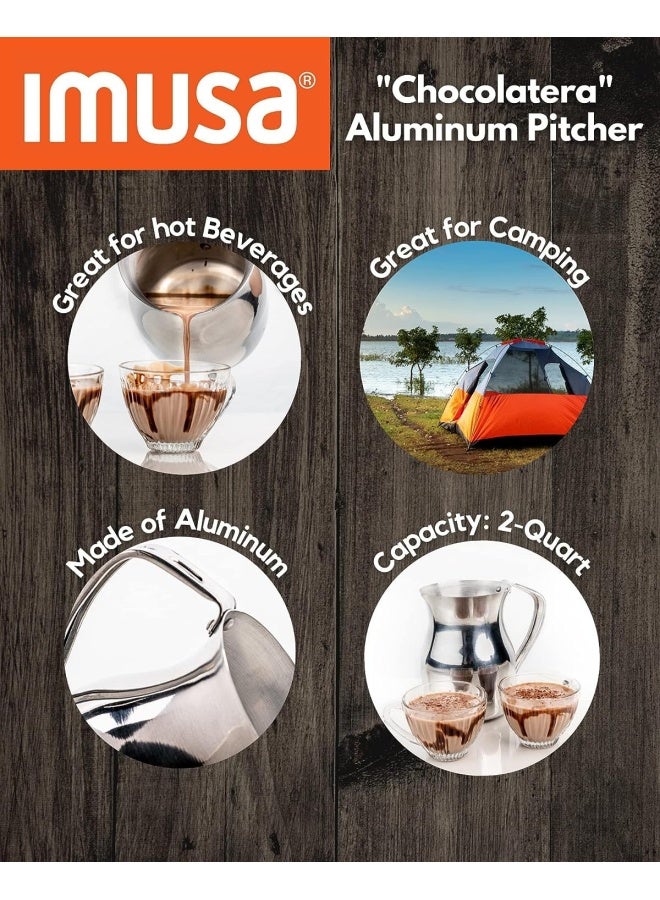 Imusa إيموسا ألومنيوم 2 كوارت شوكولاتيرا فضي - Image 5