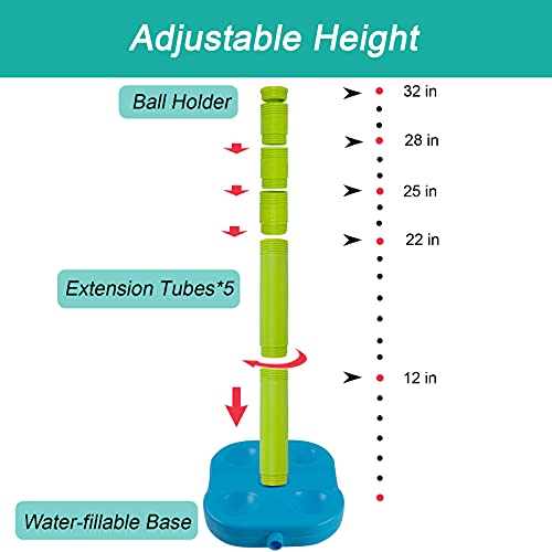 Liberry Adjustable T-Ball Set for Kids and Toddlers, Includes Kids Baseball Bat, Adjustable Height Tee Ball Stand, 4 Balls and Weighted Base, Sports Game Toy Gift for Boys Girls - Image 2