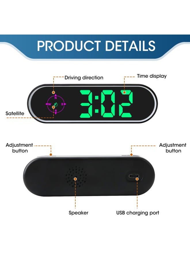 GUGUMO GPS Digital Speedometer for Car MPH, Universal HUD Speed Meter with LED Large Font & USB Cable, Plug and Play for Truck Motor SUV Golf Cart All Vehicles (Contain Car Charger Adapter) - Image 3
