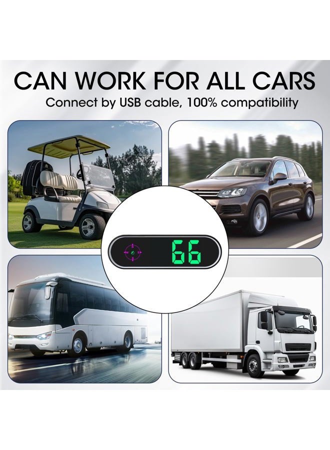 GUGUMO GPS Digital Speedometer for Car MPH, Universal HUD Speed Meter with LED Large Font & USB Cable, Plug and Play for Truck Motor SUV Golf Cart All Vehicles (Contain Car Charger Adapter) - Image 2