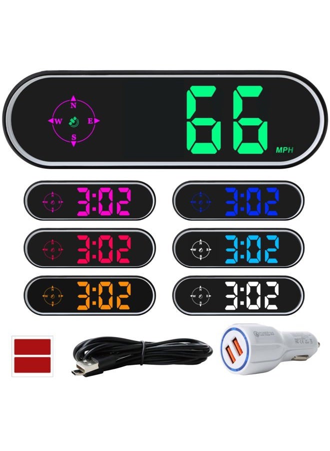 GUGUMO GPS Digital Speedometer for Car MPH, Universal HUD Speed Meter with LED Large Font & USB Cable, Plug and Play for Truck Motor SUV Golf Cart All Vehicles (Contain Car Charger Adapter) - Image 1