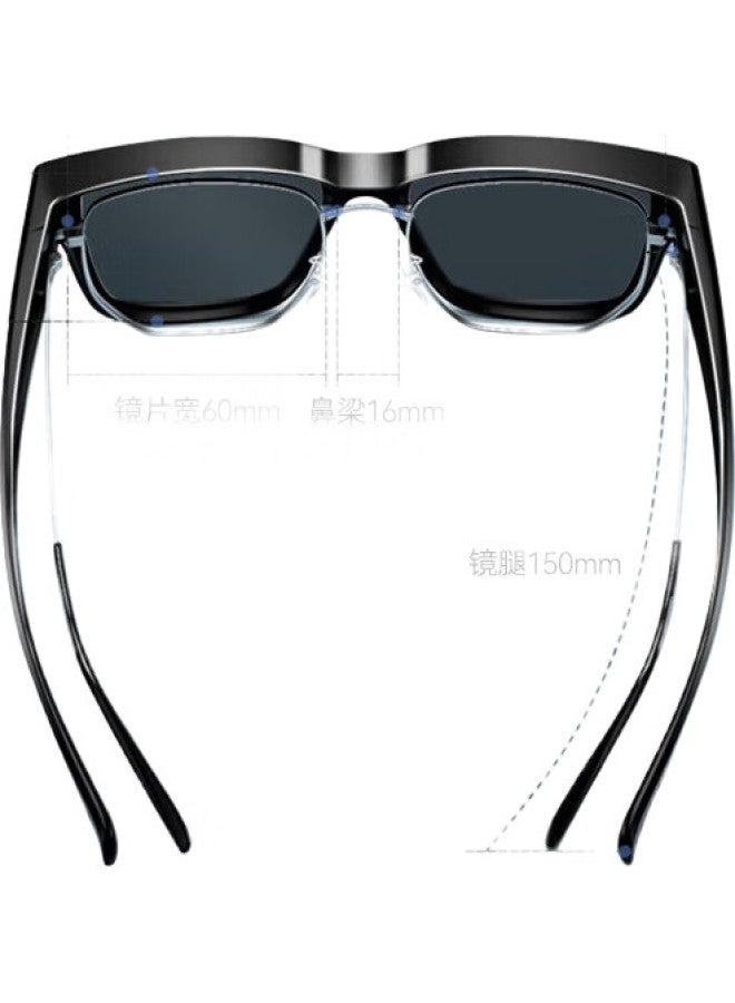 Shi Yun World Art Myopia Can Wear Sunglasses Polarized Glasses Can Cover Myopia Sunglasses Driving Anti-Glare Cover Male And Female Black - Image 3