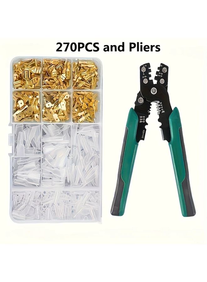 270pcs Crimping Pliers Kit Wire Stripping Cutting Manual Tool Multi Connector - Image 1