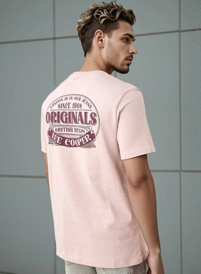 لي كوبر Lee Cooper Typographic Print Crew Neck T-shirt