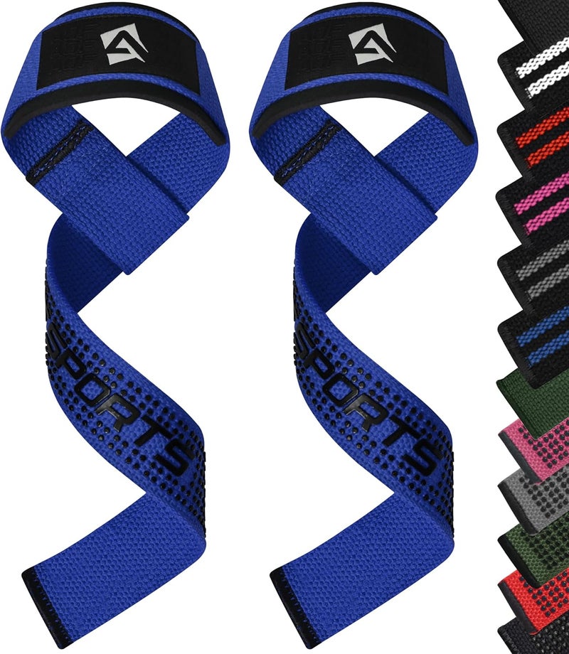 AQF Lifting Wrist Straps for Weightlifting, Powerlifting & Deadlifts – 23” Neoprene Padded Cotton Straps for Strength Training & Gym Workouts - Maximum Grip Support for Men & Women - Image 1
