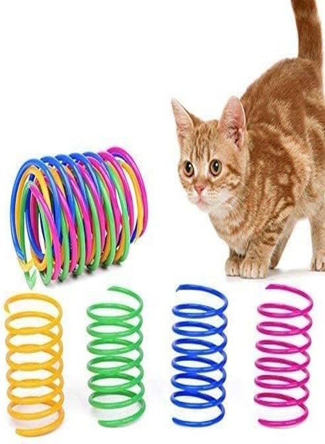 مجموعة ألعاب القطط التفاعلية WLngtv، 12 قطعة، 3 قطع، ألعاب زنبركية ملونة للقطط، زنبركات حلزونية بلاستيكية متينة، تفاعلية لضرب القطط الصغيرة وعضها وصيدها - Image 1