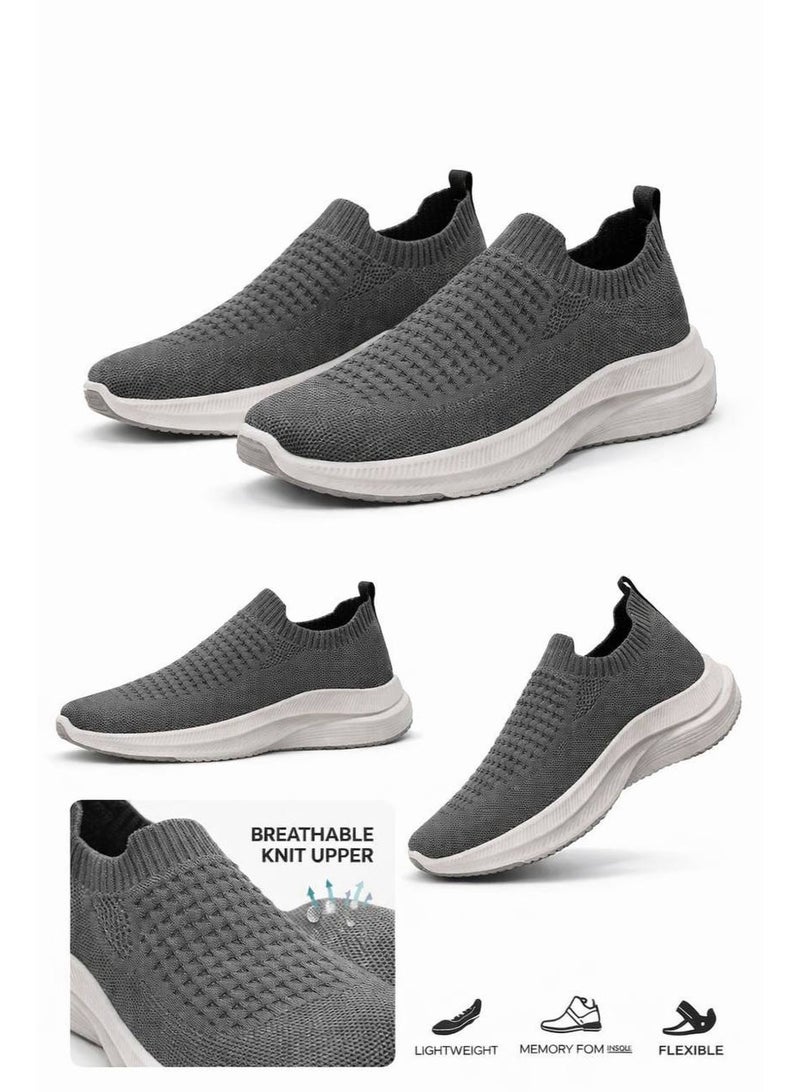 Men's Slip-On Sneakers with Breathable Flyknit Upper and Flexible Sole - Image 2