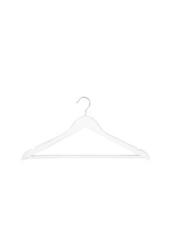 Aster A Set Of 10 White Wooden Coat/Suit Hangers, with 360° Swivel, Non-slip Pants Bar, Shoulder Notches for Camisole, Jacket, pants (10-Pack)  - Image 3