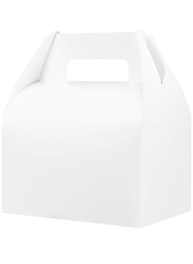 UnicoPak 30 Pack 9x6x6 Gable Boxes, Large White Treat Boxes with Handles, Cardboard Gift Boxes for Party Favors, Lunch, Bakery, Cookies, Picnic, To-Go Food, DIY Gift Packaging - Image 1