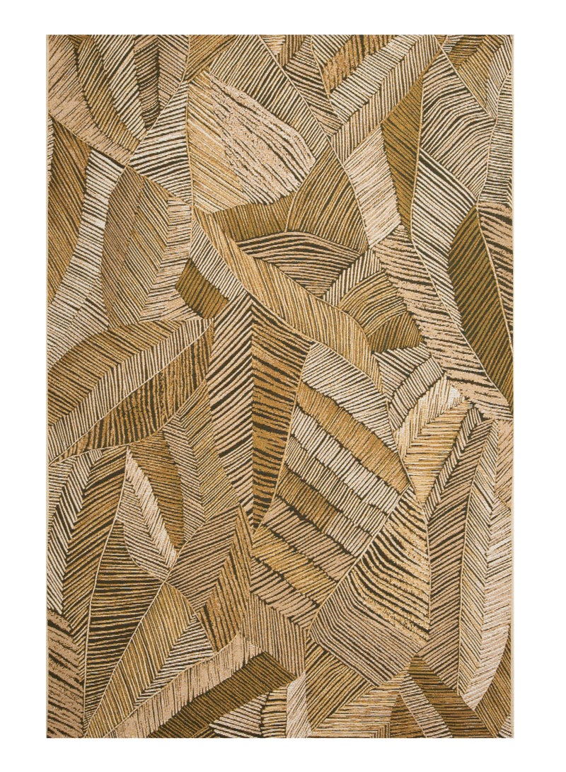 لوفت كابري، سجادة خارجية، سجادة أريكة، سجادة معيشة، مقاس 160×235 سم، قماش، ذهبي/بيج، صنع في مصر-99J-Q3 - Image 3