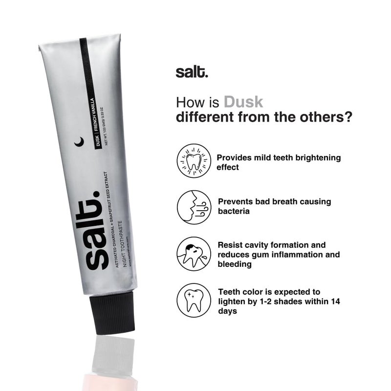 Salt. Oral Care Saffron Day & Dusk Night Duo Toothpaste Combo | Soothing Gums, Enamel Strengthening | Anti-Bacterial Formula | 100 g each - Image 5