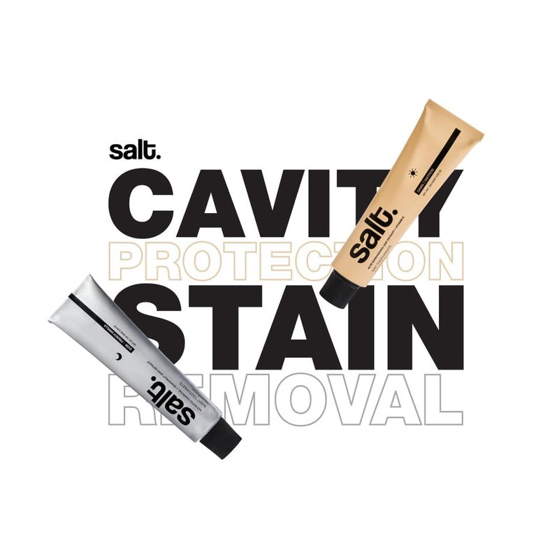 Salt. Oral Care Saffron Day & Dusk Night Duo Toothpaste Combo | Soothing Gums, Enamel Strengthening | Anti-Bacterial Formula | 100 g each - Image 2