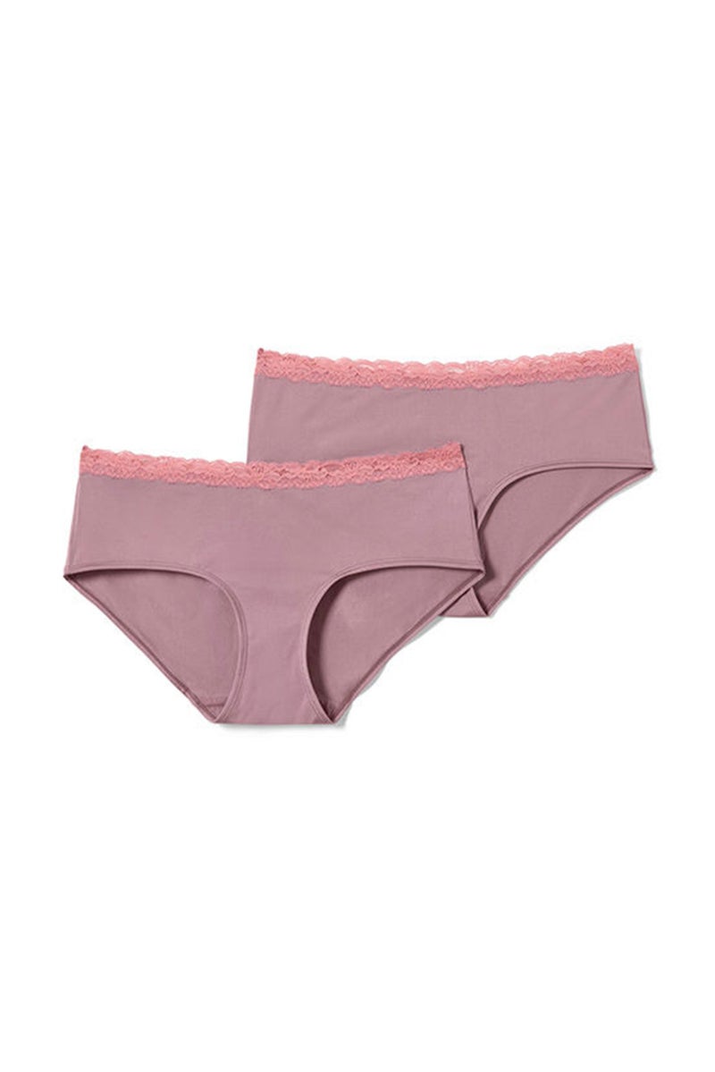 Tchibo Women 2 Piece Plain Panty, Mauve - Image 2