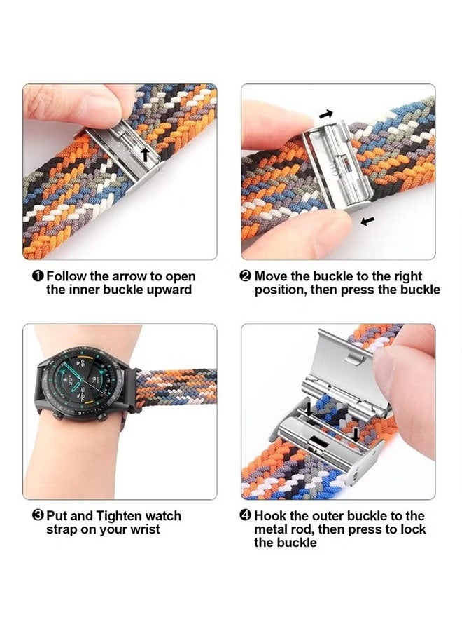 Happy D 2PCSAdjustable & Breathable Woven Nylon Band | Compatible with Huawei GT 5/GT 4 & Watch 4, Garmin Venu 3/Vivoactive 4, Amazfit GTR 4/GTR 3 | 22mm Quick Release Watch Strap (No Watch) - Image 3