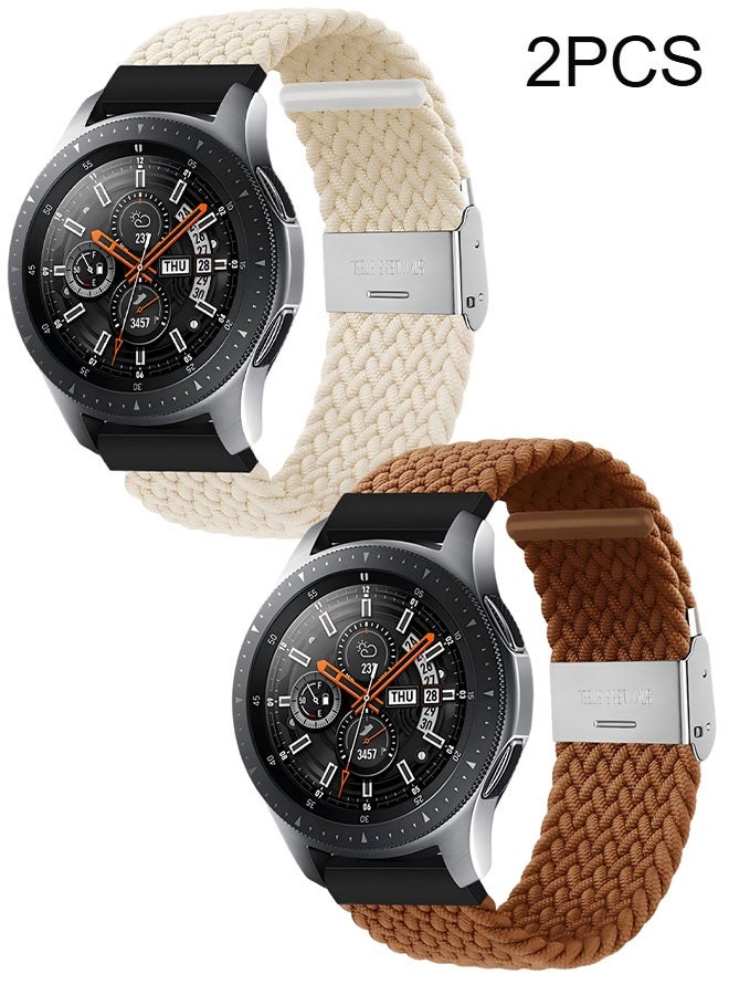 Happy D 2PCSAdjustable & Breathable Woven Nylon Band | Compatible with Huawei GT 5/GT 4 & Watch 4, Garmin Venu 3/Vivoactive 4, Amazfit GTR 4/GTR 3 | 22mm Quick Release Watch Strap (No Watch) - Image 1