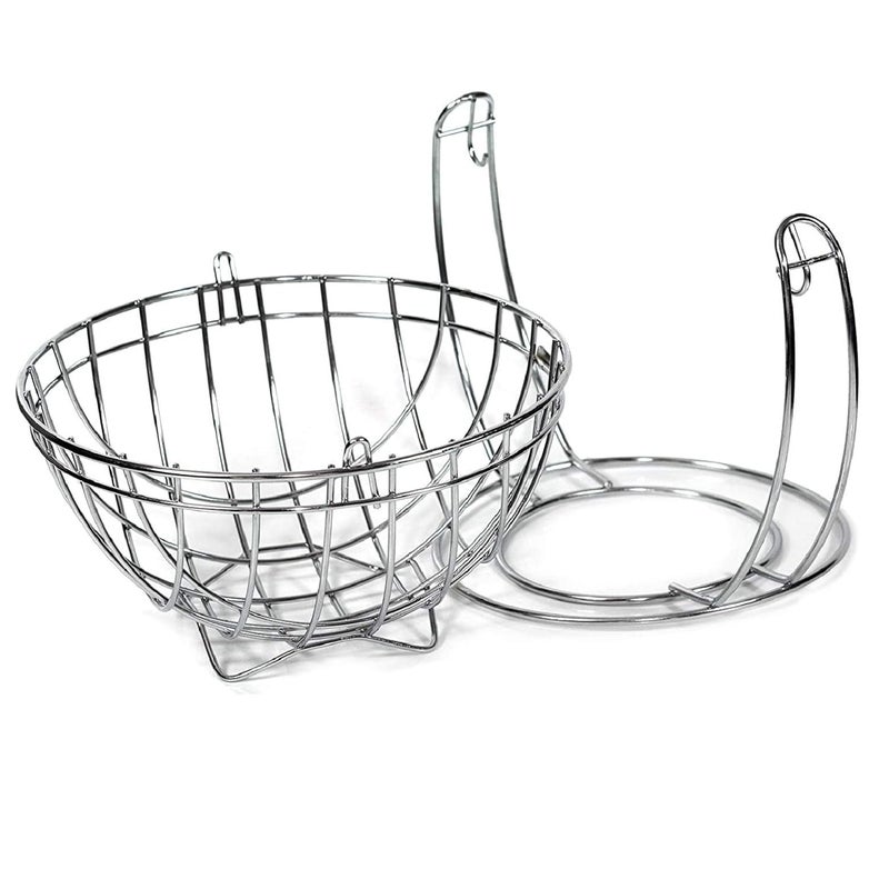 KARTUNBOX Stainless Steel Metal Mess Round Shaped Fruits and Vegetables Swinging Basket for Kitchen and Dining Table Size 975 x 9 x 7 Inch Silver - Image 4