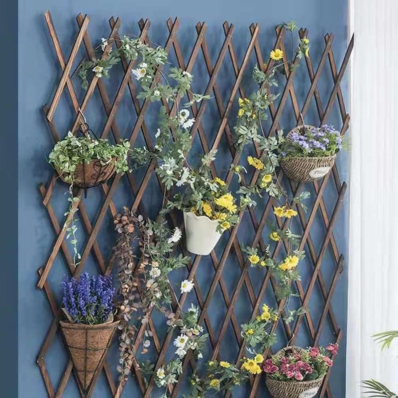 LINGWEI Expandable Wooden Fence, Artificial Hedge Garden Trellis Plant Climbing Frame, Plant Climbing Vines For Garden,Office,Balconies.(105cm (2pcs)) - Image 5