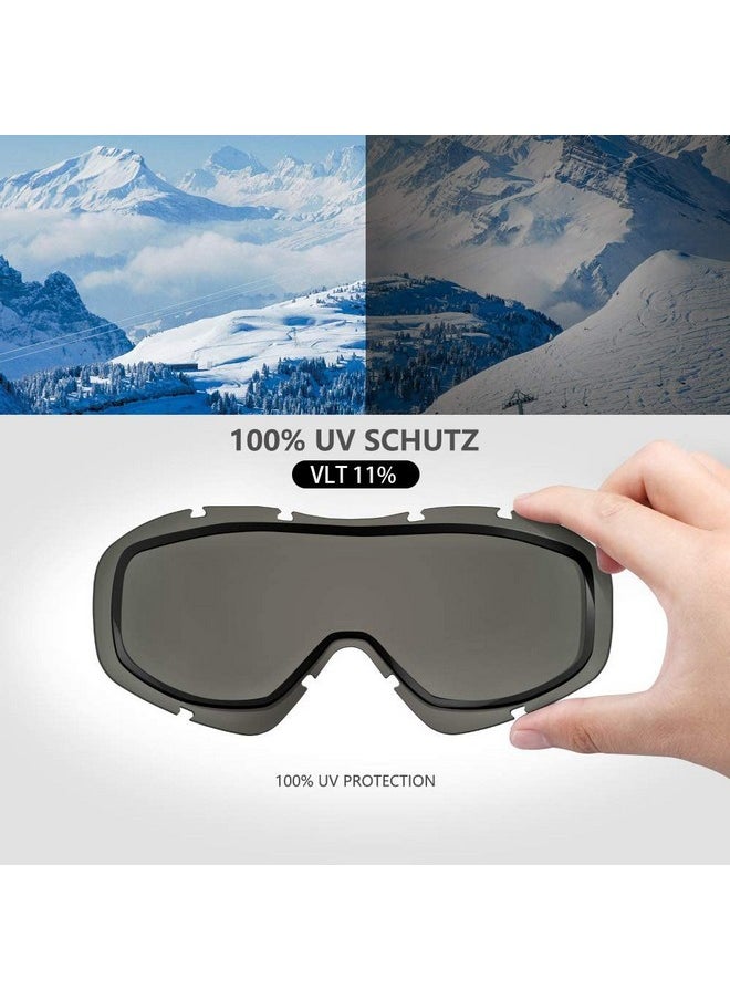 OutdoorMaster - Otg Ski Goggles Over Glasses Ski/Snowboard Goggles For Men Women & Youth 100% Uv Protection (Black Frame + Vlt 10% Grey Lens With Revo Silver) - Image 1